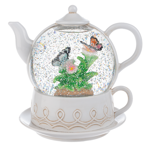 LED Light Up Shimmer Butterflies Teapot