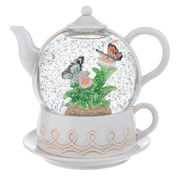 LED Light Up Shimmer Butterflies Teapot