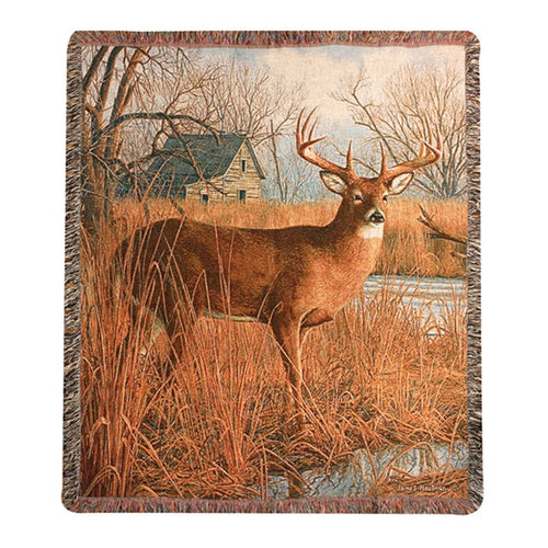 His Side of The River Tapestry Throw
