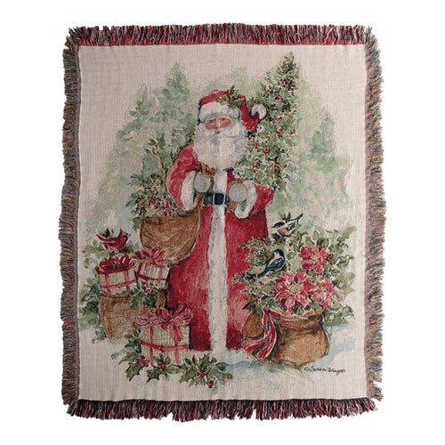 Holly And Pine - Santa Tapestry Throw