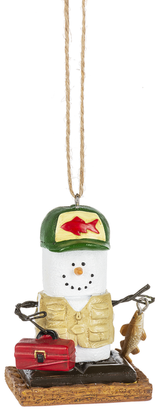 S'mores Fisherman with Tackle Box Ornament