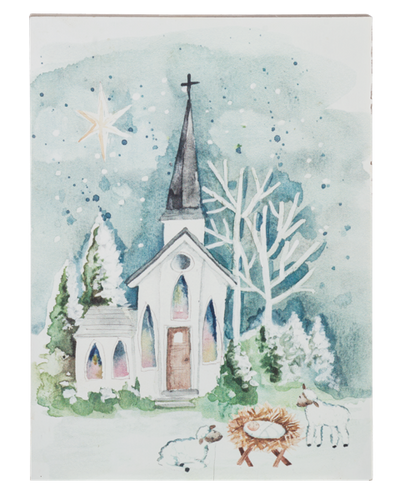Watercolor Church Art Block