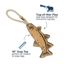 Natural Leather Trout Tug Dog Toy