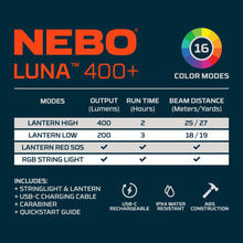LUNA 400+ 2-in-1: Lantern + Color String Light