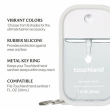 Touchland Hand Sanitizer Mist Case 1FL. OZ., Protective and Stylish Hand Sanitizer Spray Accessory, Silicone Case with Keyring, Icy White
