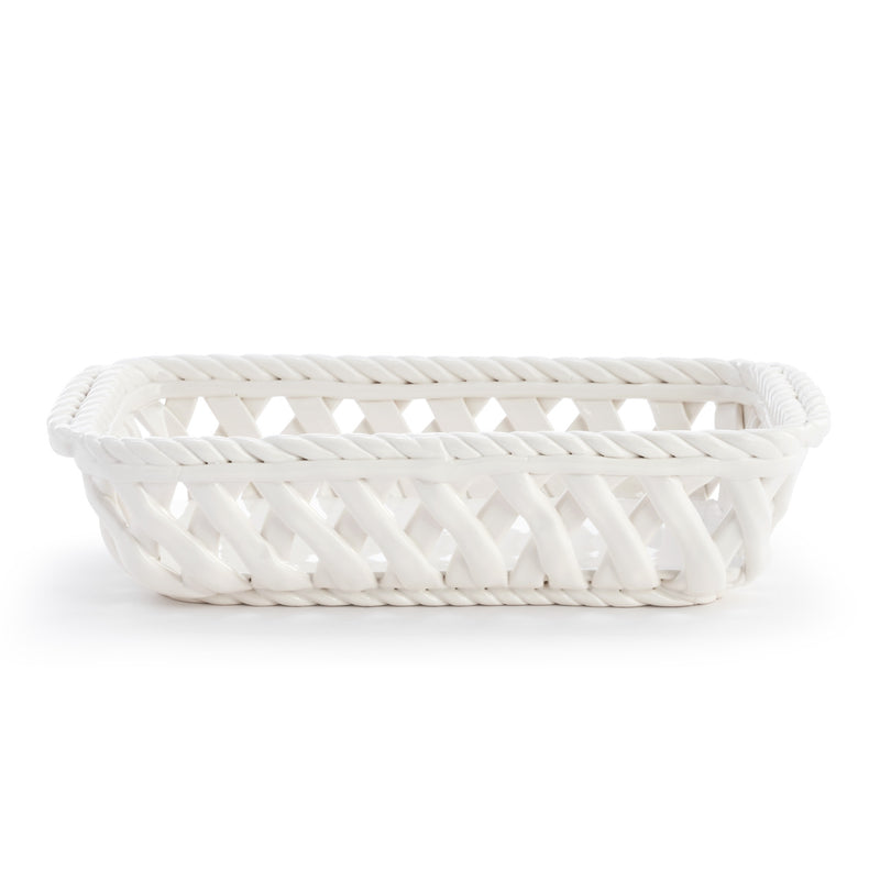 Gather 'Round Holiday Ceramic Bread Basket With Red Tea Towel
