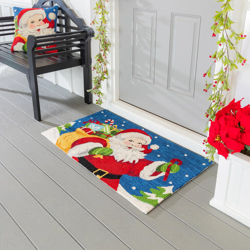 Indoor/Outdoor Hooked Rug Santa Polypropylene, 24