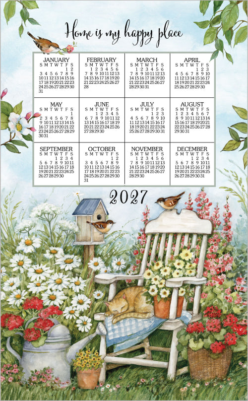 Dishcloth Calendar 2027 Cat On Chair