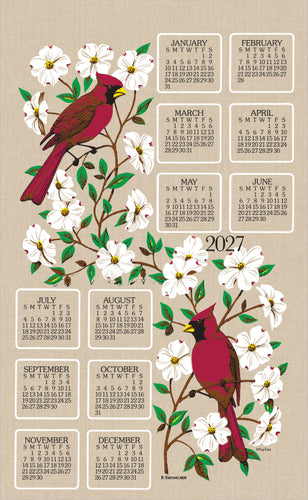 Dishcloth Calendar 2027 Dogwood & Cardinal