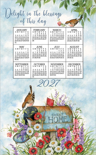 Dishcloth Calendar 2027 Floral Mailbox