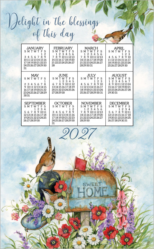 Dishcloth Calendar 2027 Floral Mailbox