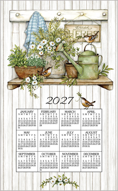 Dishcloth Calendar 2027 Fresh Herbs