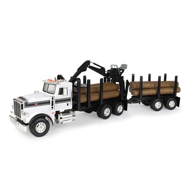 Big Farm Peterbilt Model 367 Logging Truck w/Pup Trailer & Logs