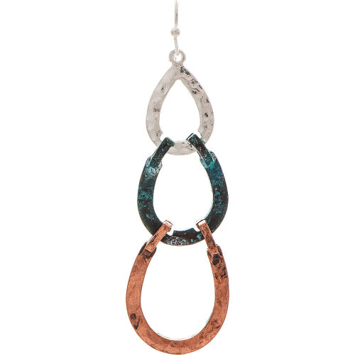 Patina Mix Horseshoe Links Earring