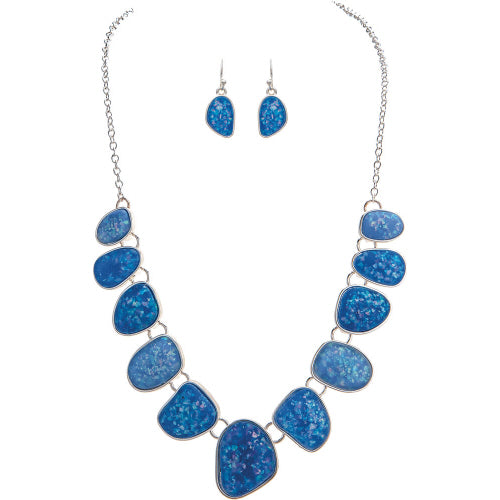 Blue Sea Opals Necklace Set