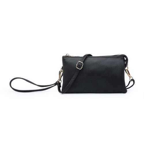 Riley Monogrammable 3 Compartment Crossbody/Wristlet in Black