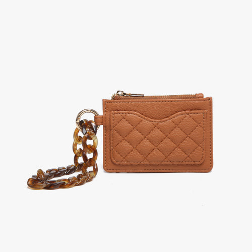 Rhodes Quilted Wallet w/ Chain Bangle in Brown