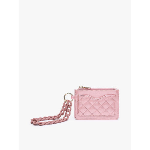 Rhodes Quilted Wallet w/ Acrylic Wristlet in Rose Quartz