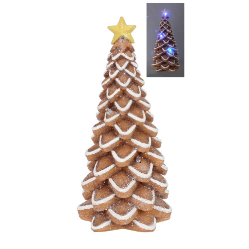 Resin Gingerbread Tree With LED Lights