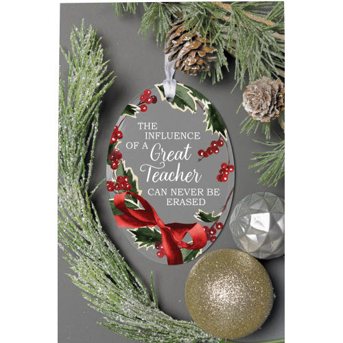 Teacher Glass Oval Ornament