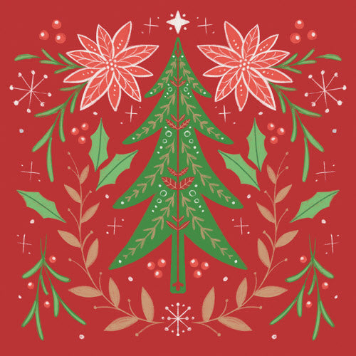 Nordic Christmas Red Square House Coaster