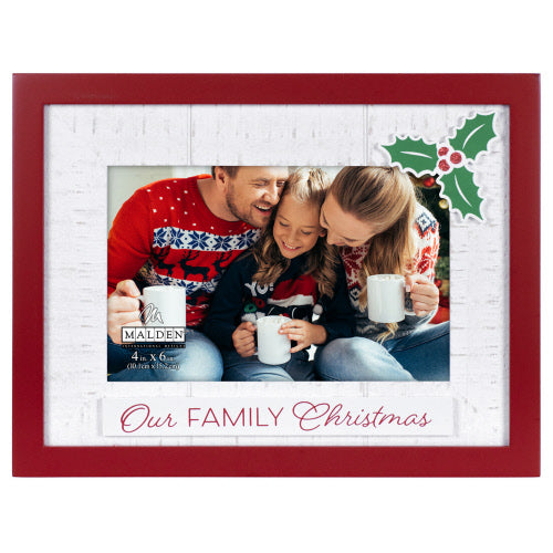 Our Family Christmas 4x6 Rustic Frame