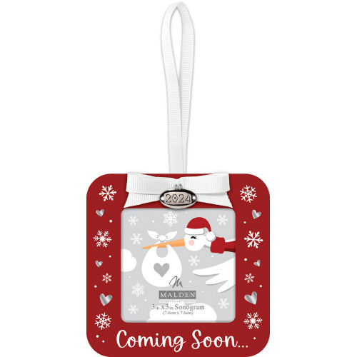 Coming Soon Sonogram Christmas Ornament