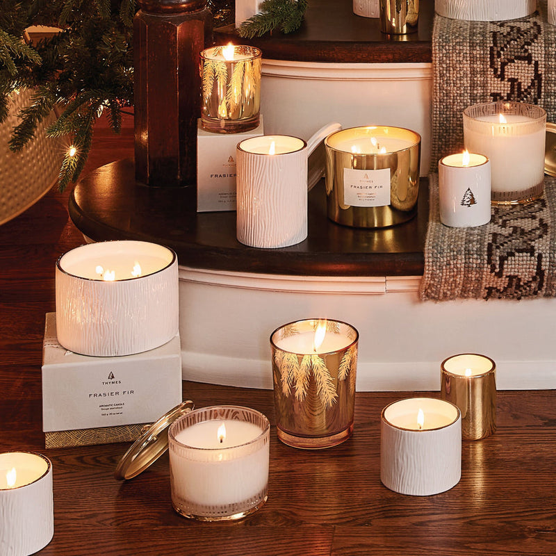 Frasier Fir Gilded Gold Votive Candle 2oz