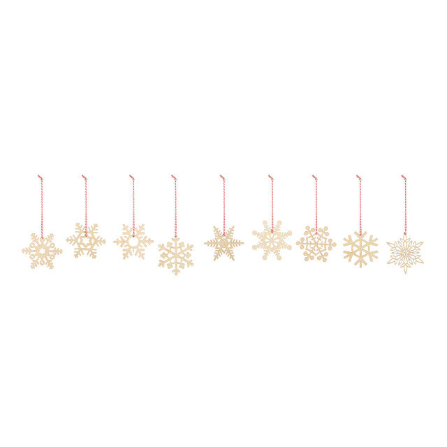 Large Wood Snowflake Ornament Set - 32 pcs