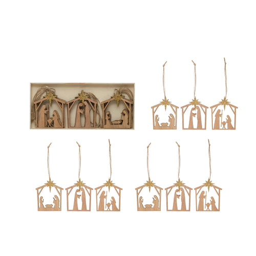 Nativity Ornament with Star Set