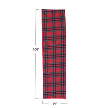 Brushed Cotton Flannel Quilted Table Runner, Red & Green Plaid