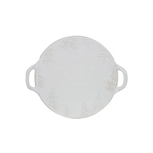 Debossed Stoneware Tray/Platter w/ Trees & Handles (Each One Will Vary)