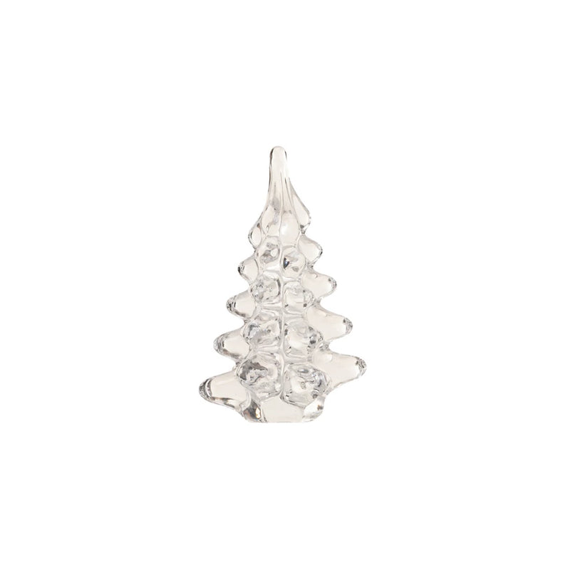 Glass Christmas Tree, Clear 2-1/2" Round x 4-1/4"H