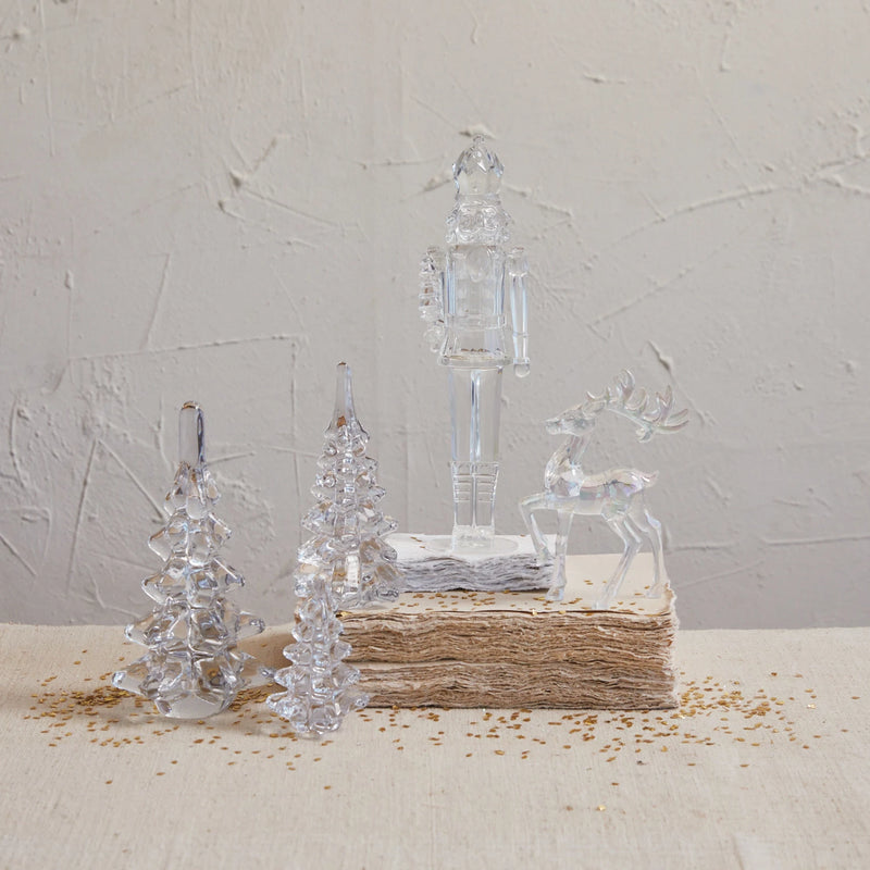 Glass Christmas Tree, Clear 2-1/2" Round x 4-1/4"H