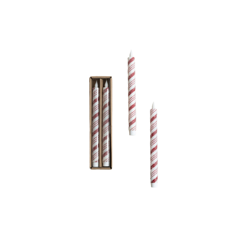 Flameless LED Taper Candles with 6 Hour Timer in Box, Set of 2