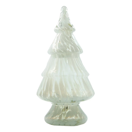 Confetti Glass Christmas Tree Shaped Jar with Lid (Each Will Vary)