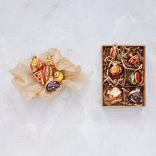 Approximately 1-1/2"H Glass Food Ornaments, Boxed Set of 6