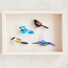 2-1/2"L - 4"L Handmade Glass Bird Ornament, Multi Color