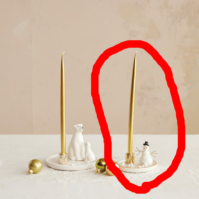 Stoneware & Wire Taper Holder with Electroplating (Holds 1/2" Taper)