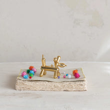 4"L Plastic Balloon Animal Ornament, Gold Finish