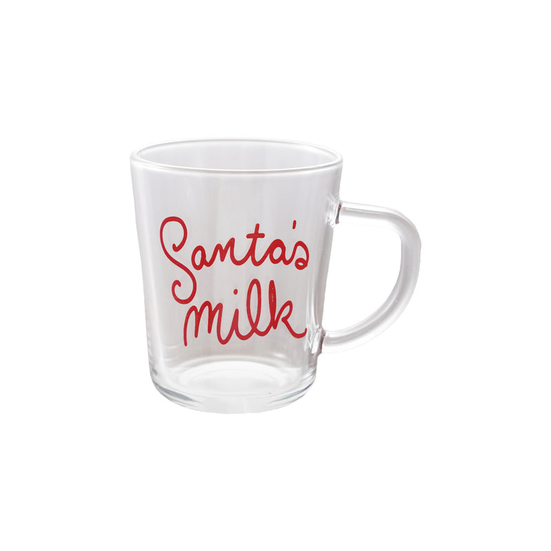"Santa's Milk" 12 oz. Glass Mug