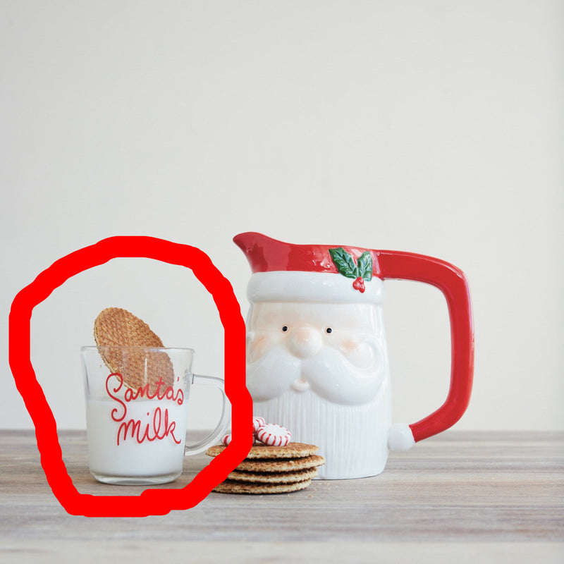 "Santa's Milk" 12 oz. Glass Mug