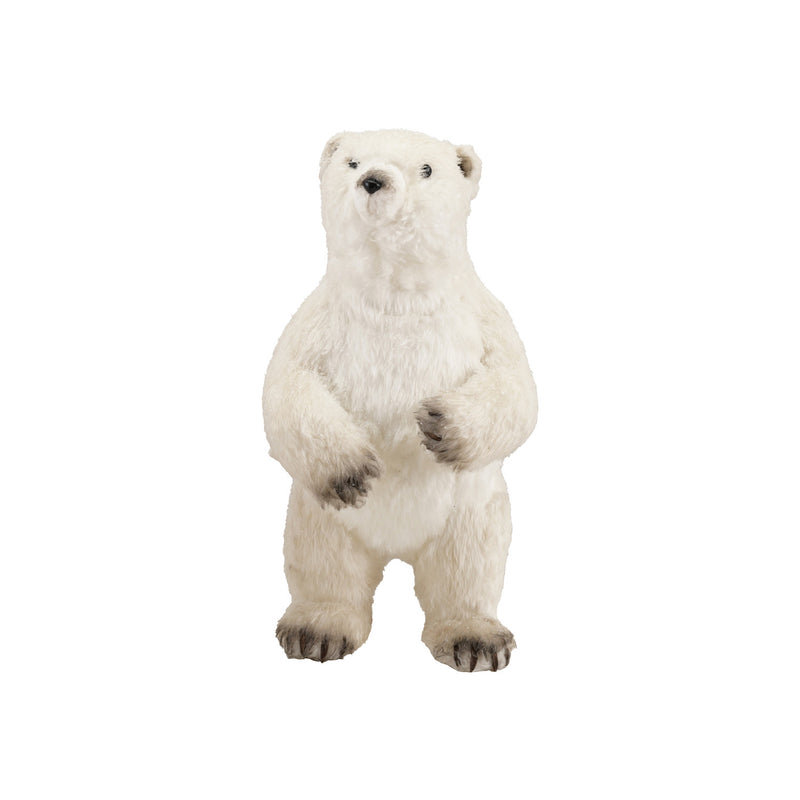 Faux Fur & Foam Standing Polar Bear, White & Black