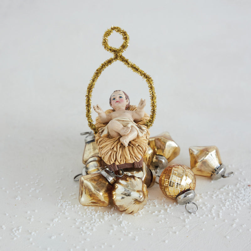Resin Vintage Reproduction Baby Jesus Ornament