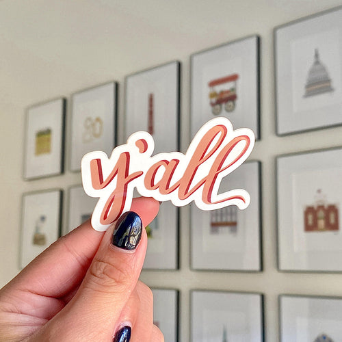 Waterproof Vinyl Sticker, Y'all