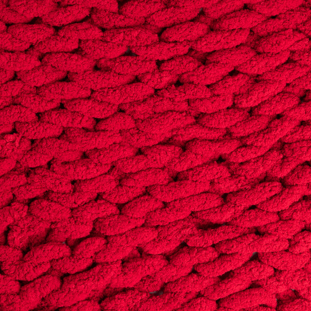 Chunky Knit Throw Blanket - Cranberry